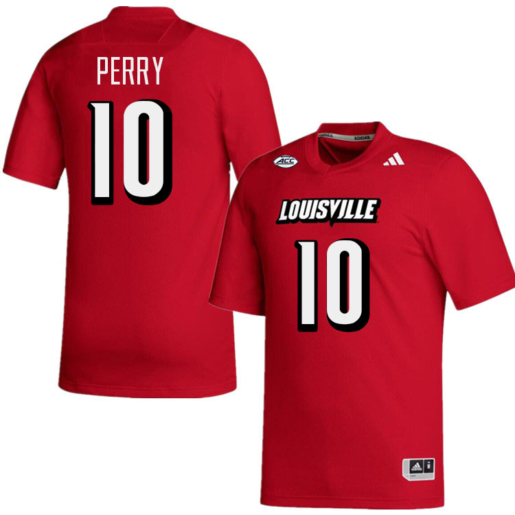Men #10 Benjamin Perry Louisville Cardinals College Football Jerseys Stitched-Red